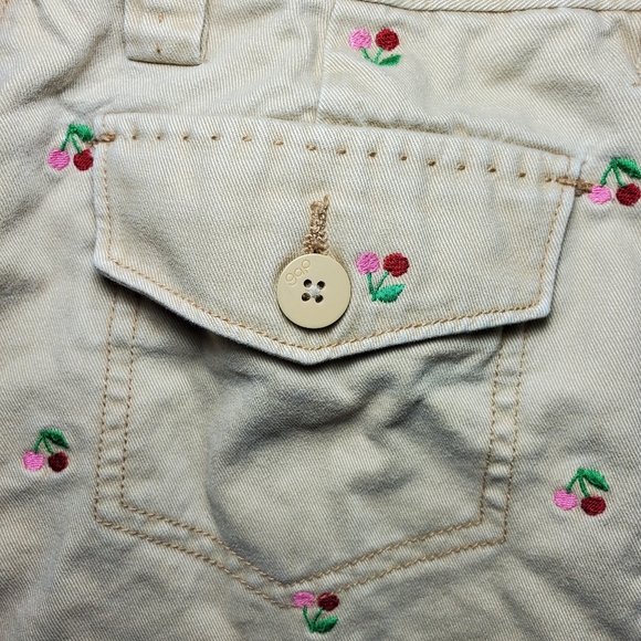 GAP Kids Khaki Cherry Embroidered Skirt Size 14 - Picture 6 of 11